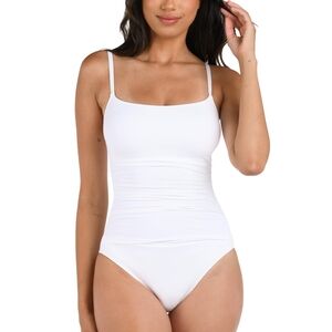 La Blanca White One-Piece Swimsuit with Slim Straps
